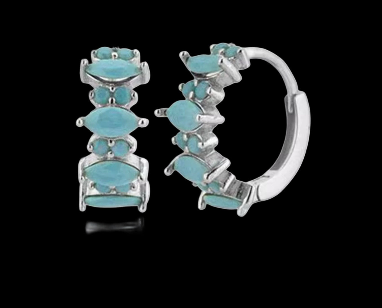 Turquoise Stainless Steel Hoop