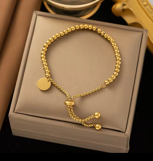 Stainless Steel Gold Bead Bracelet